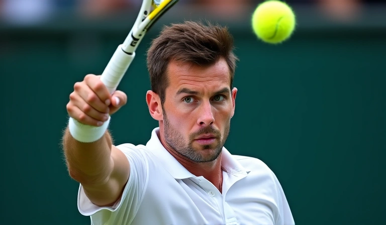 Tennis player performing an overhead smash